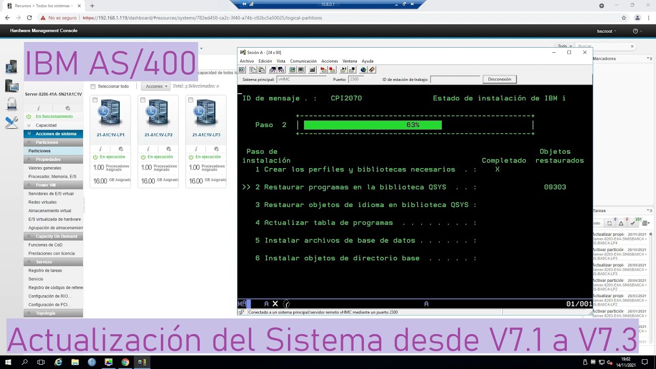 IBM AS/400: Actualización del Sistema Operativo desde la versión V7R1M0 a la V7R3M0
