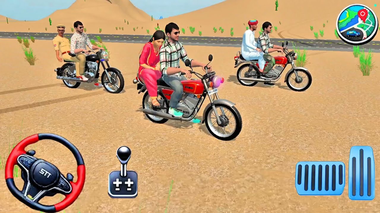 💥🎮 Drive Bulllet bike, yamaha bikes on hilly road in game 🎮🎯🎮 