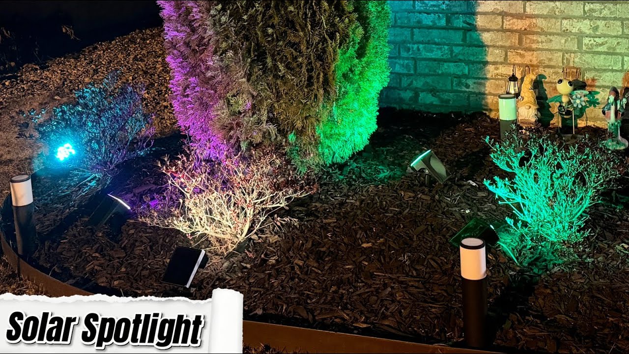 Solar Spot Lights Outdoor RGB | 8-Pack Color Changing Landscape Lights | Waterproof