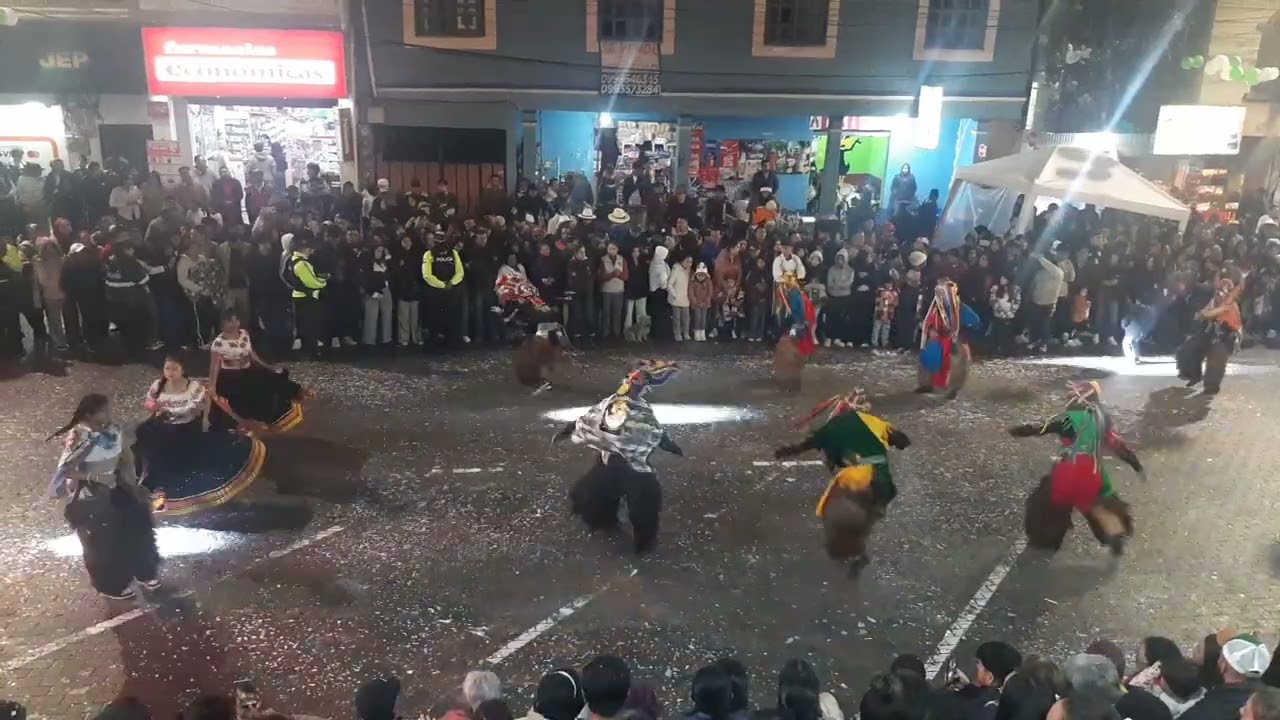Lunes de comparsas nocturnas en Chillanes, Bolívar, Ecuador |#carnaval2026 #guaranda 