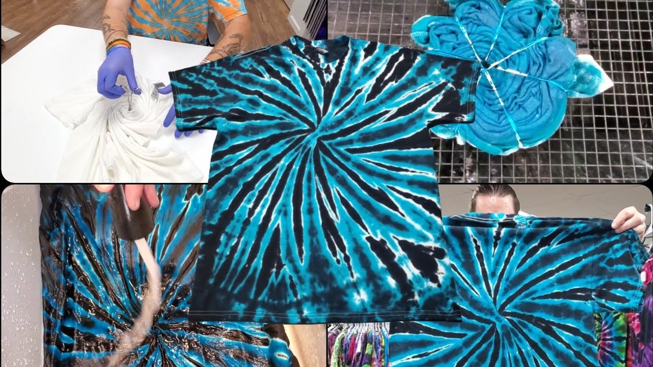 Single Color Spiral Tie Dye Shirt. How to- (full length) Classic Spiral Design
