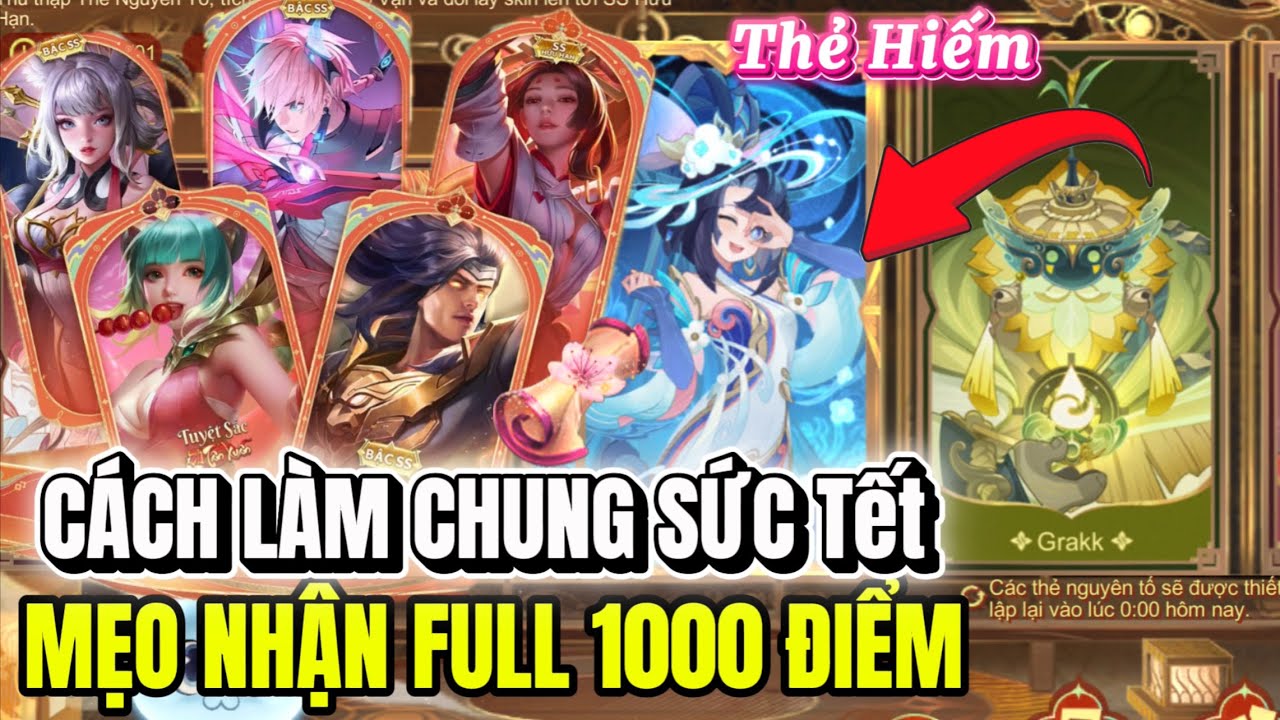 Liên Quân Chi Tiết Cách Làm Chung Sức Mở Vận full 1000 điểm nhận rương skin SS