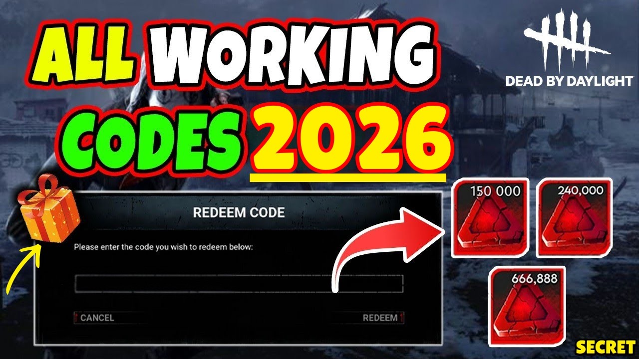 DBD Codes February 2026, Dead by Daylight Free Bloodpoints Redeem Code Free Skins Charms