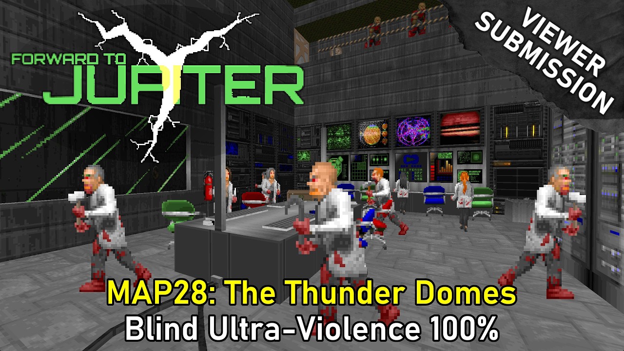 Doom II: Forward to Jupiter Y - MAP28: The Thunder Domes (Blind Ultra-Violence 100%)
