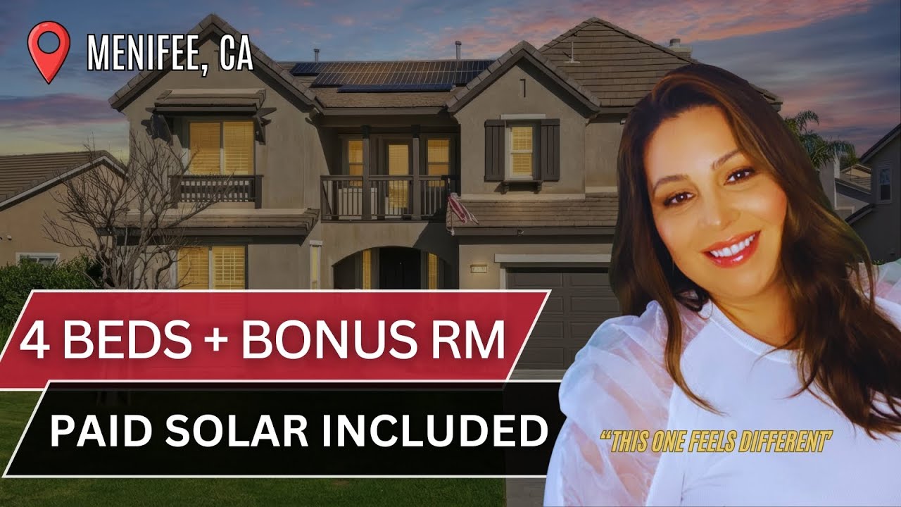 For Sale | 28638 Queensland Dr, Menifee CA | 4 Bed Home w/ Paid Solar + Bonus Room