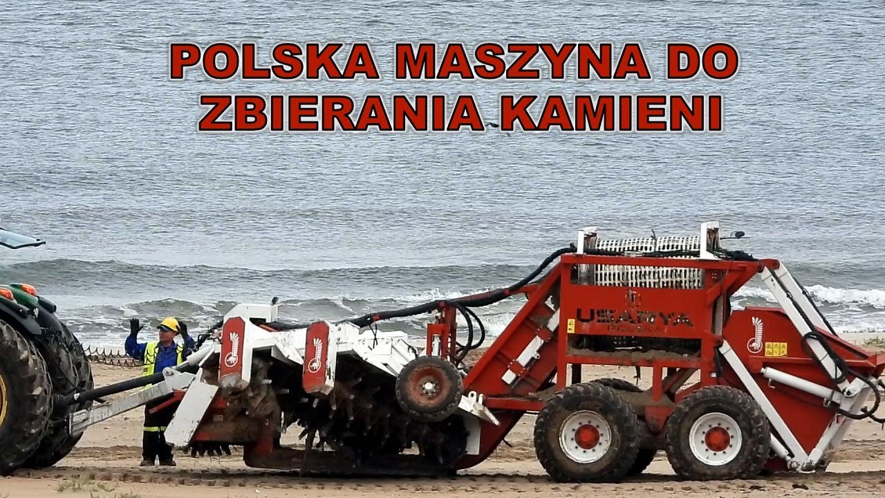 Przekop Mierzei Wiślanej -Zobacz, jak pracuje Husarya, czyli  polska maszyna do zbierania kamieni.
