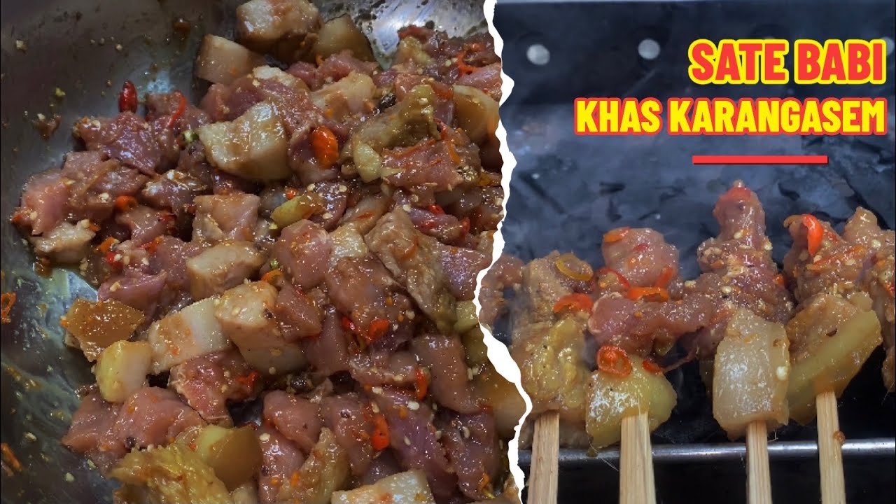 MEMBUAT SATE BABI ASEM KARANGASEM ‼️