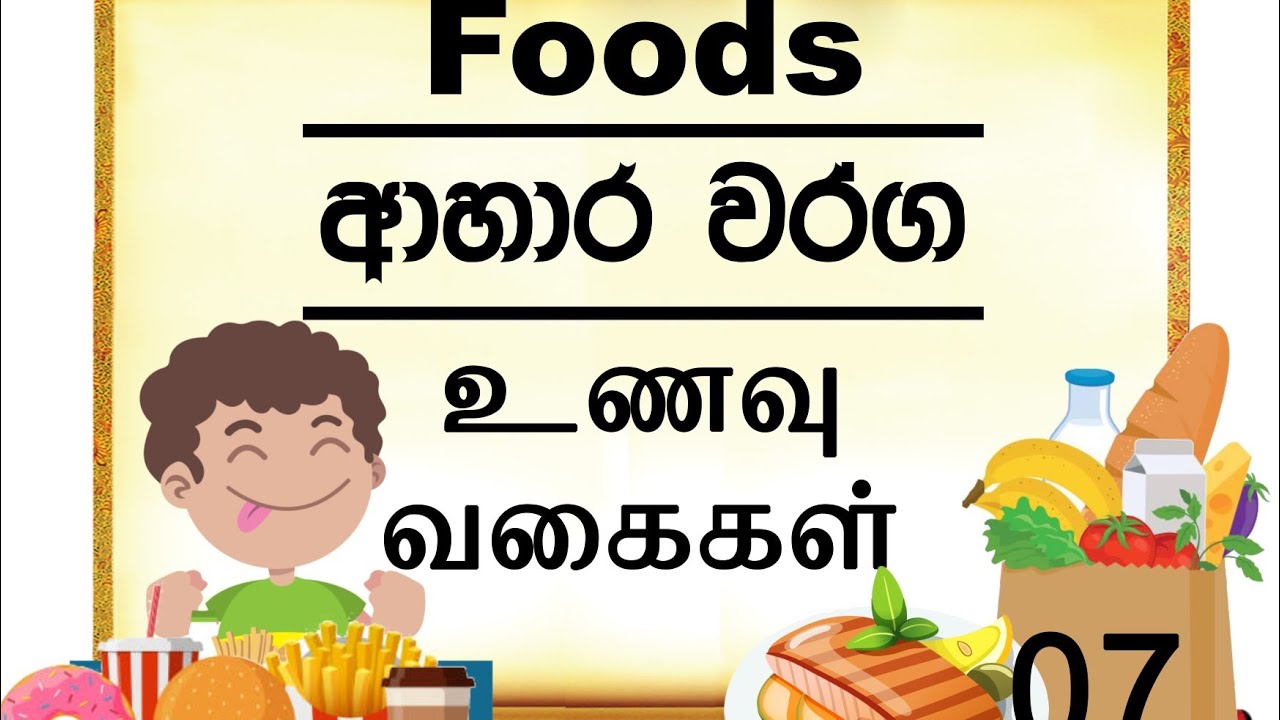 Food Name - English - Sinhala - Tamil - Unit 07
