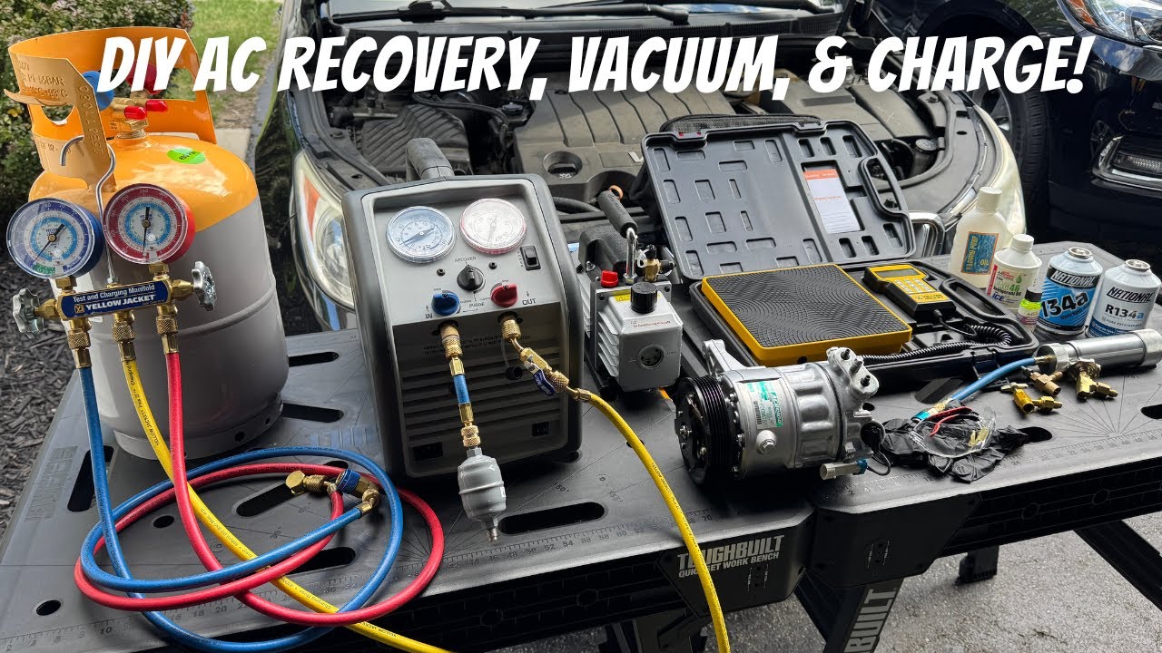 How to Recover, Vacuum, & Charge Automotive R134a R1234yf AC System at Home (Every Step A-Z!)