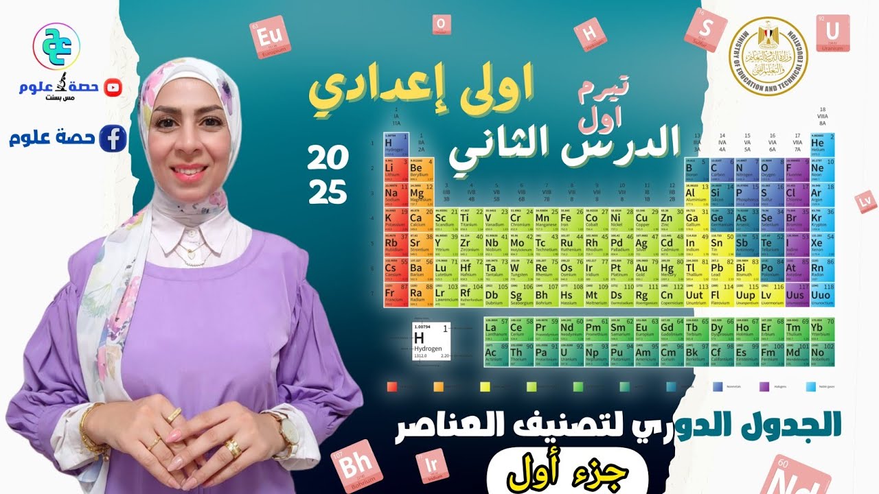 الدرس الثاني (جزء ١) علوم أولى إعدادي منهج جديد | ترم أول ٢٠٢٥  | الجدول الدوري لتصنيف العناصر