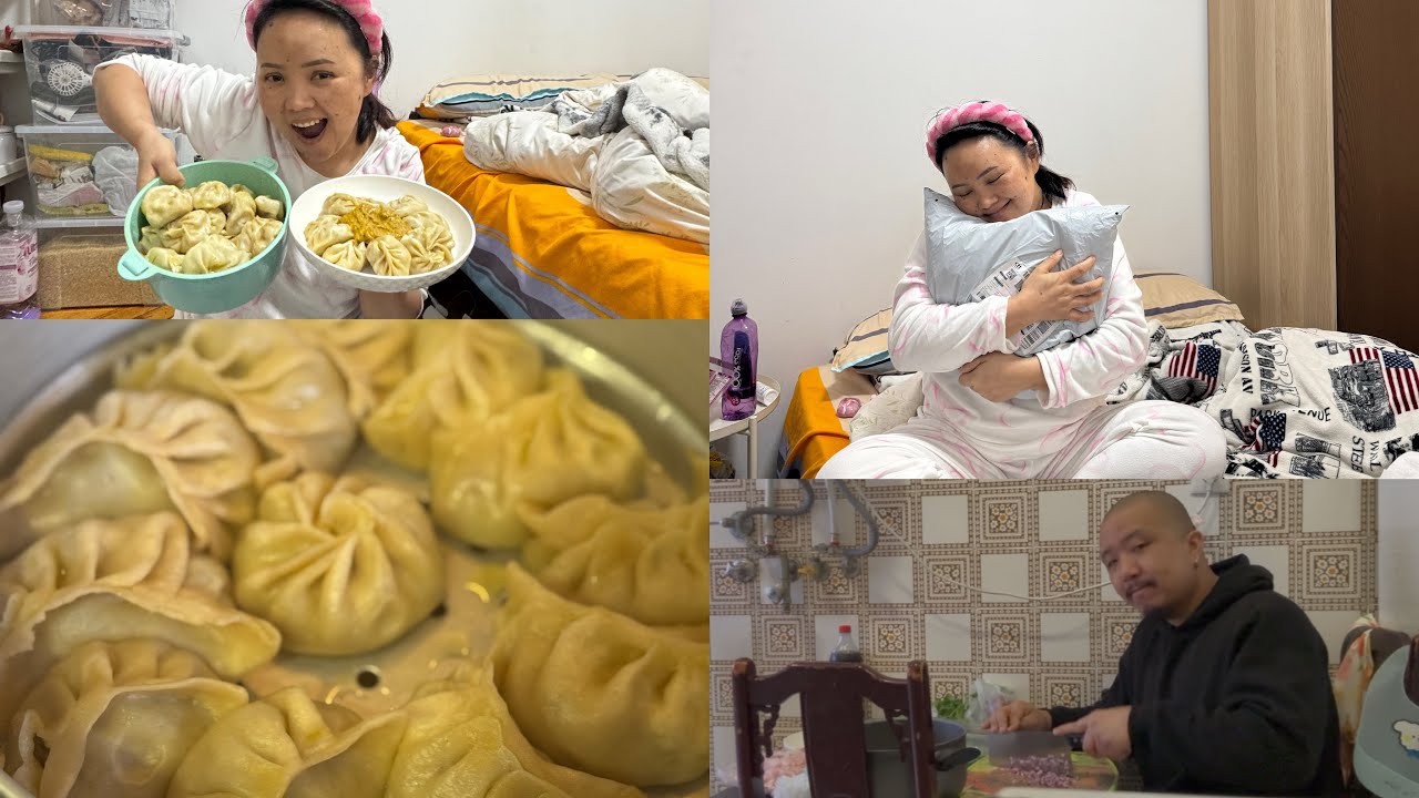 Gharmai Pork momo 🥟 banayera khaiyo 🤤😋||SHEIN bata saman k k aayo ta🤭🤔🥰 