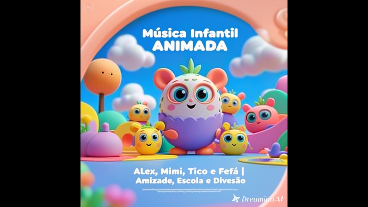 “Música Infantil Animada – Alex, Mimi, Tico e Fefá | Amizade, Escola e Diversão