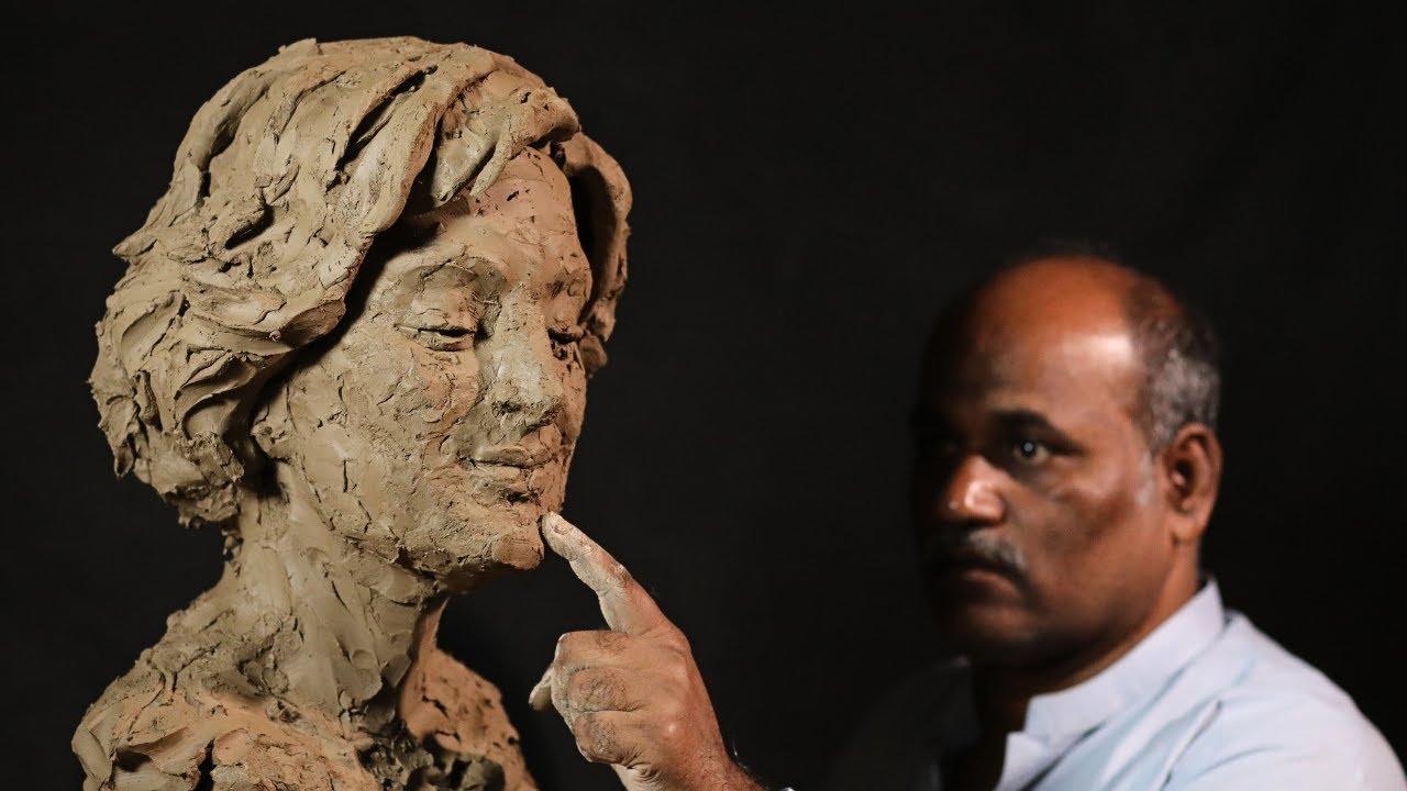 How To Sculpt A Female Head In Clay - Learn To Sculpt A Portrait Sculpture Of  Female