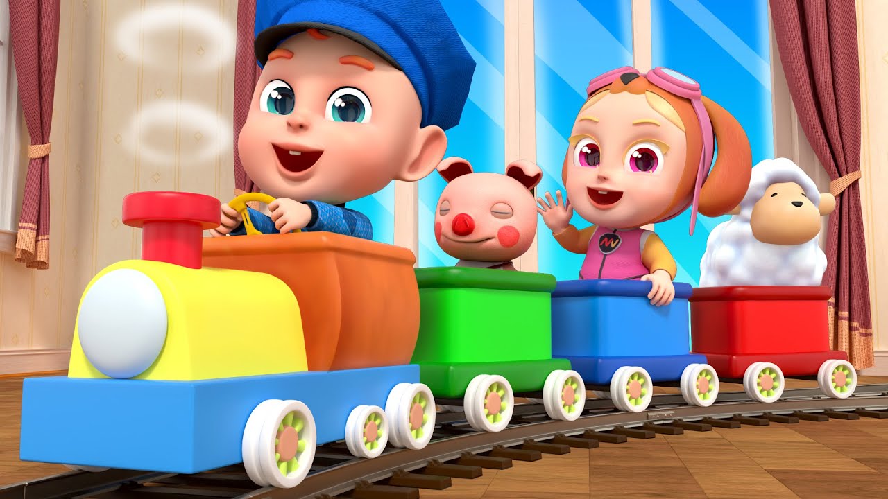 Chu Chu Train And Animals | Janwaron Ki Train Gaana | जानवरों का गीत | Rosoo बाल कविताएँ