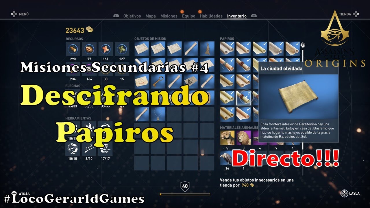 ASSASSIN'S CREED ORIGINS | DESCIFRANDO PAPIROS