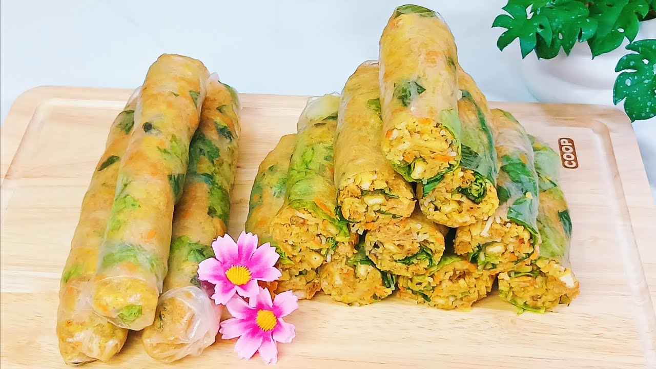B&igrave; Cuốn Chay - Ai cũng th&iacute;ch v&igrave; ngon/ Vegan Pork Skin Spring Rolls.BẾP HƯƠNG DỪA 