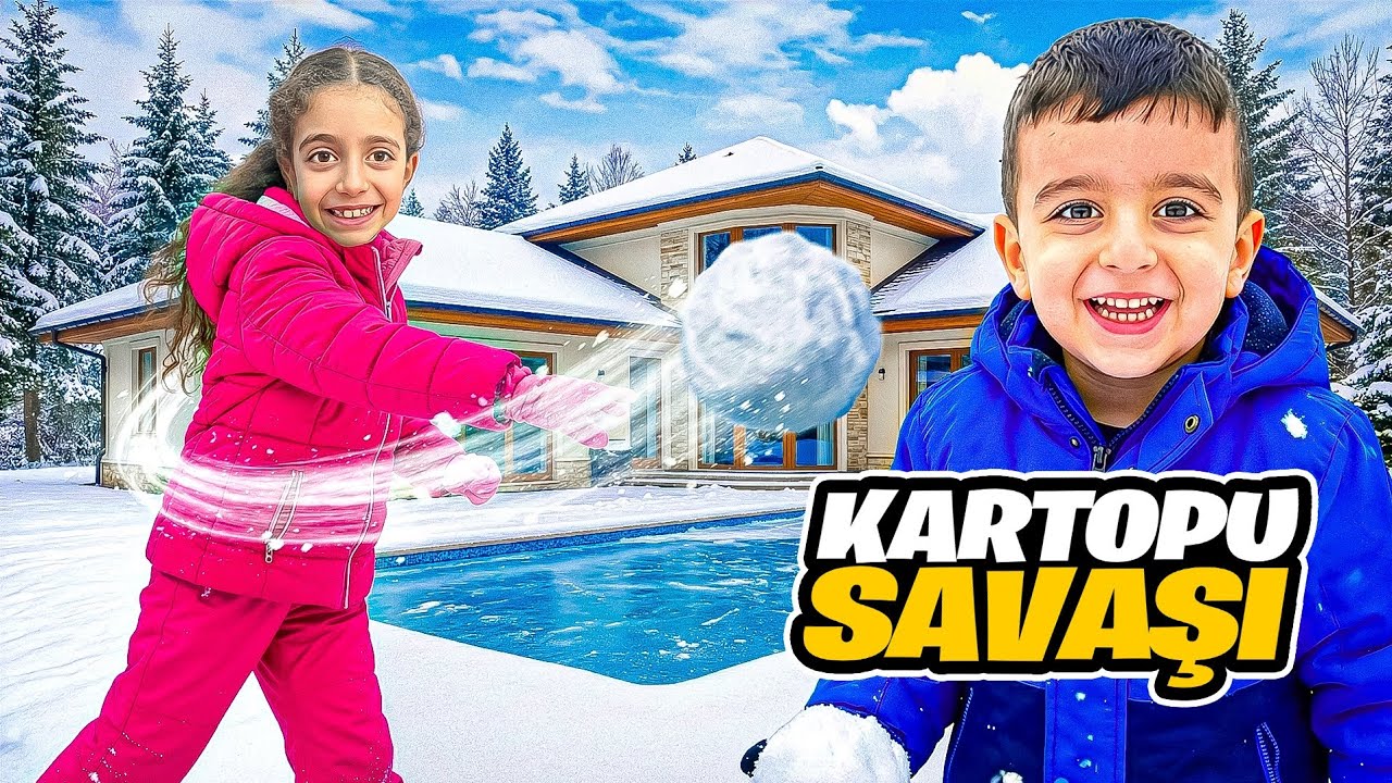 POYRAZ ELİF KARTOPU SAVAŞI YAPIYOR!!GECE ANNEME YAKALANDIK!!!