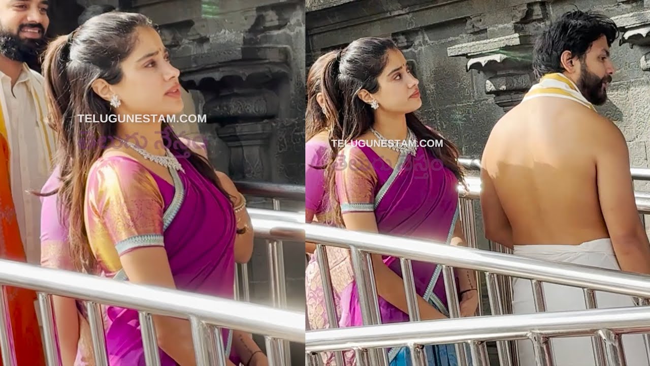 Actress Janhvi Kapoor Cute Traditional Look In Tirumala Temple Queue Line