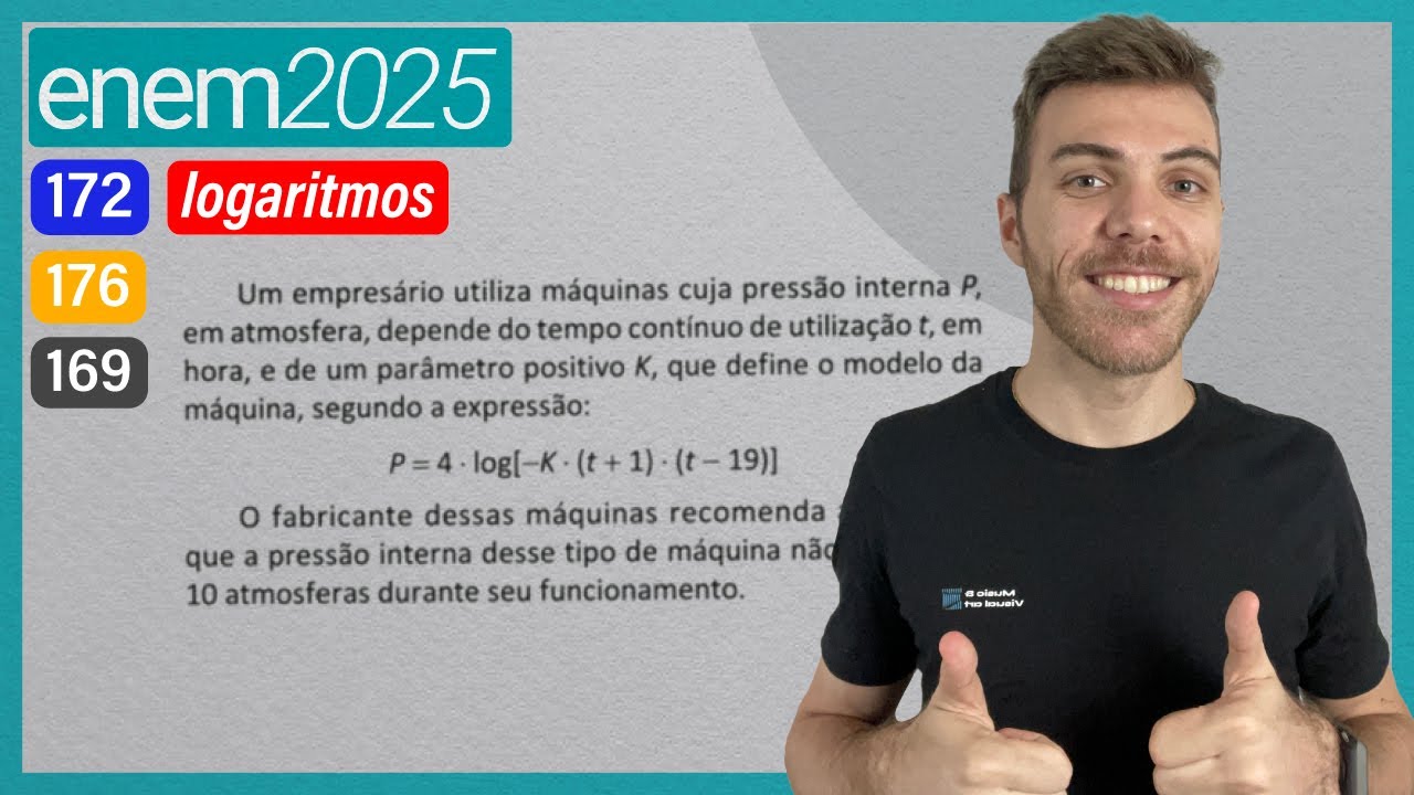 ENEM 2025 - Um empresário utiliza máquinas cuja pressão interna P, em atmosfera, depende do tempo