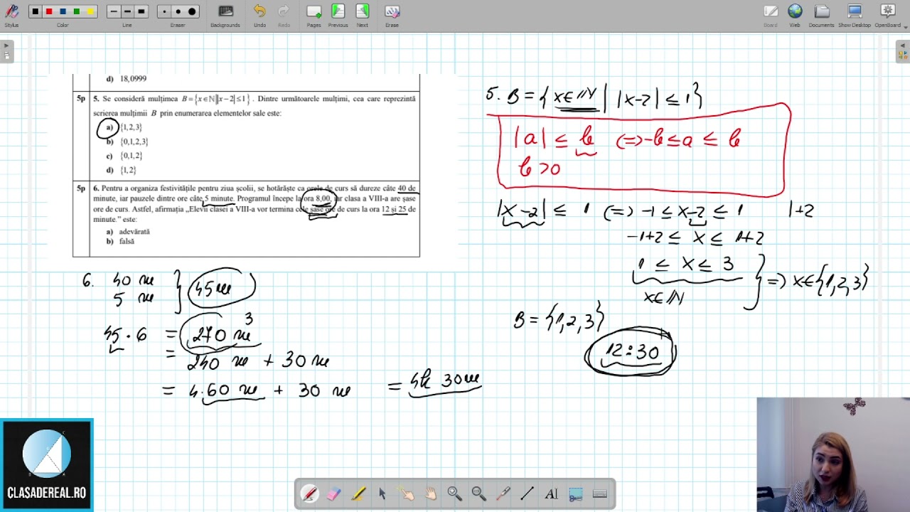 Test 8 de antrenament, matematica, Evaluare Nationala 2021.