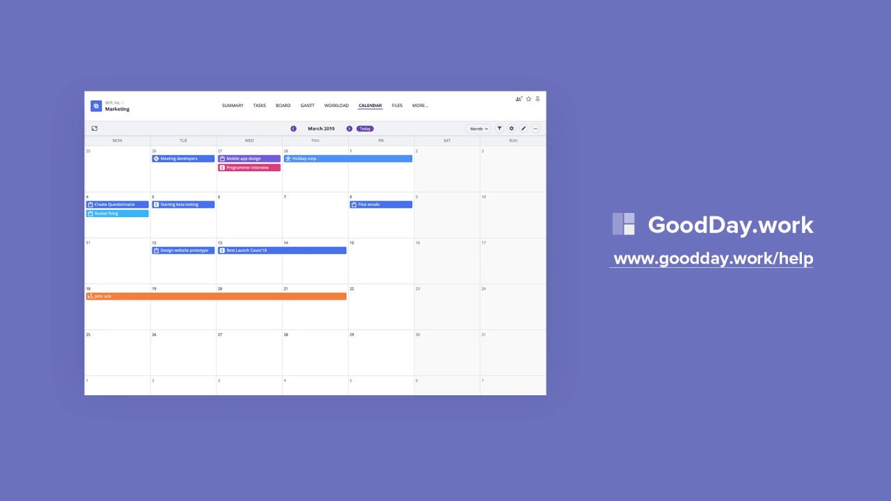 Project Calendar