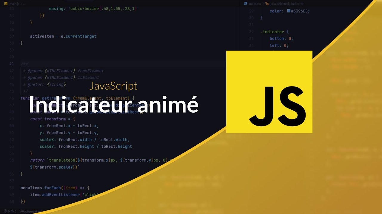 Indicateur de menu animé en JavaScript