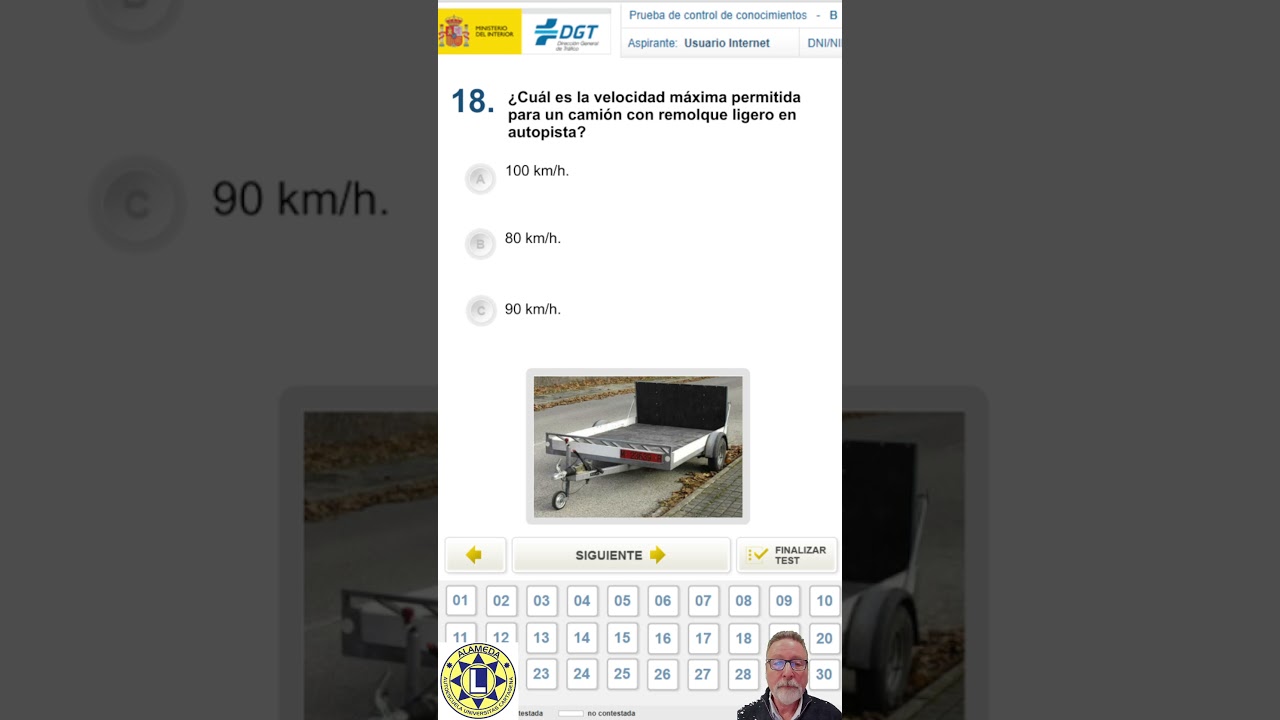 Examen DGT - Velocidad máxima - 