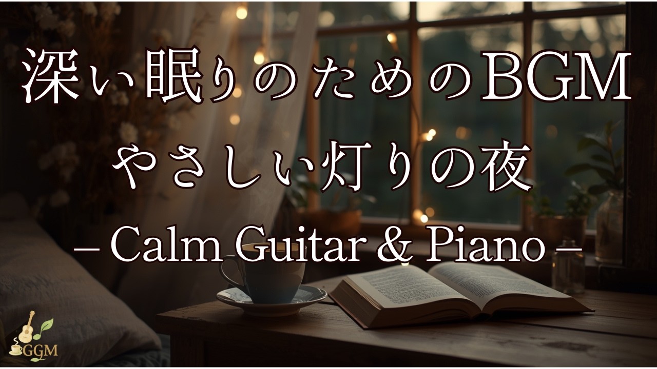 【睡眠用BGM】深い眠りのためのBGM｜静かなギターとピアノ｜やさしい灯りの夜
