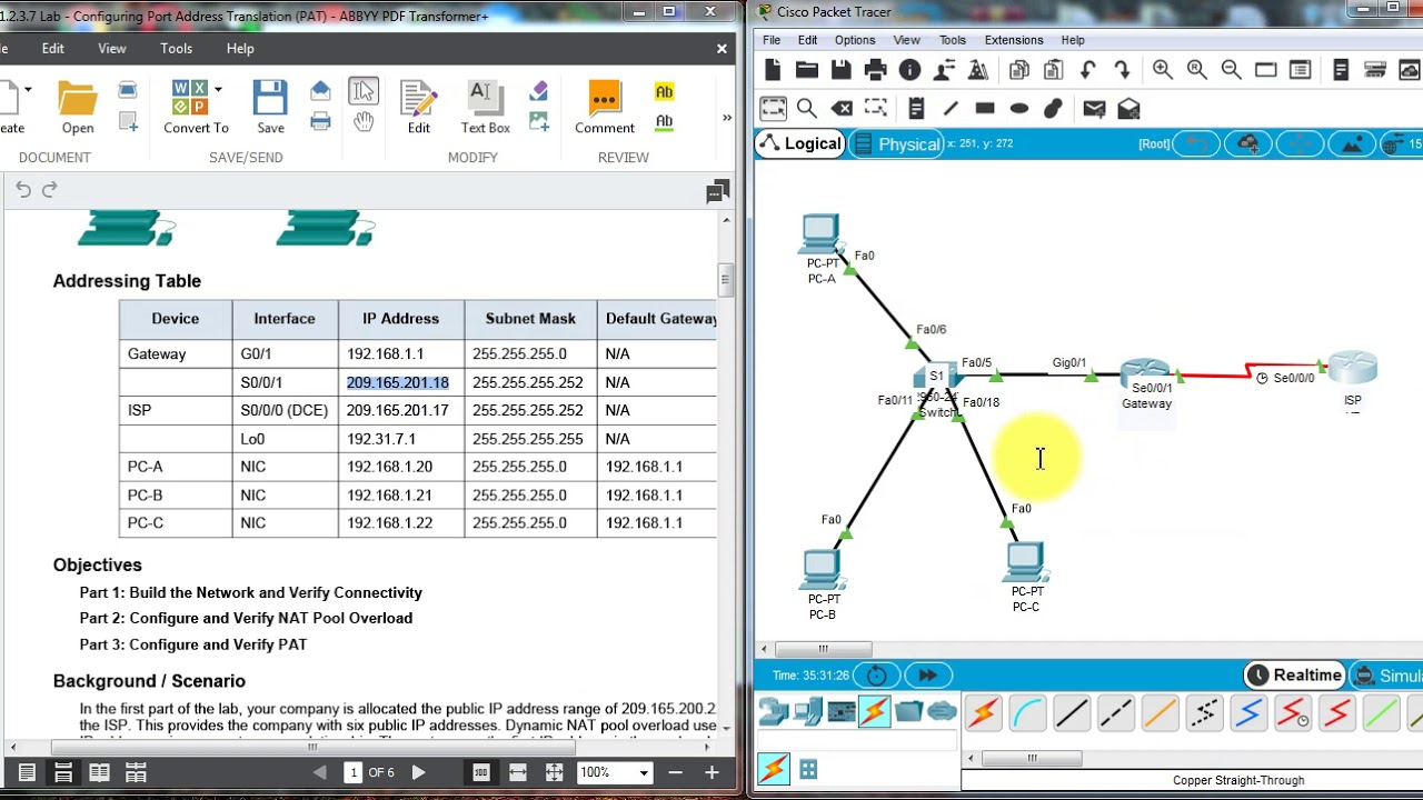 11.2.3.7 Lab - Configuring Port Address Translation (PAT)
