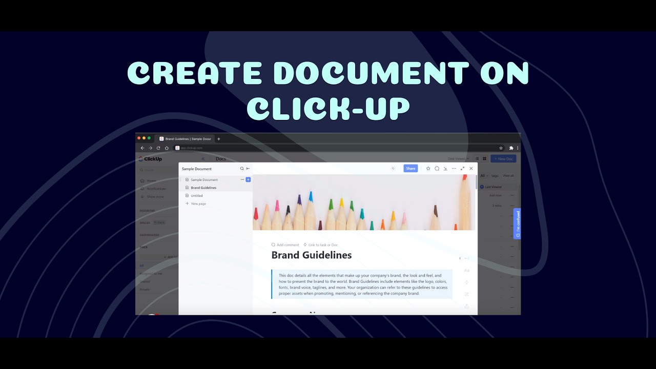 Create Document on Click-Up