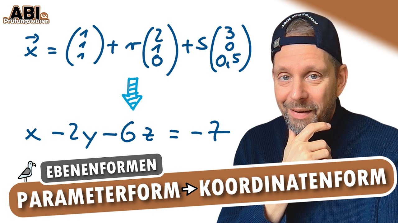 Von PARAMETERFORM in KOORDINATENFORM - Ebenenformen | 