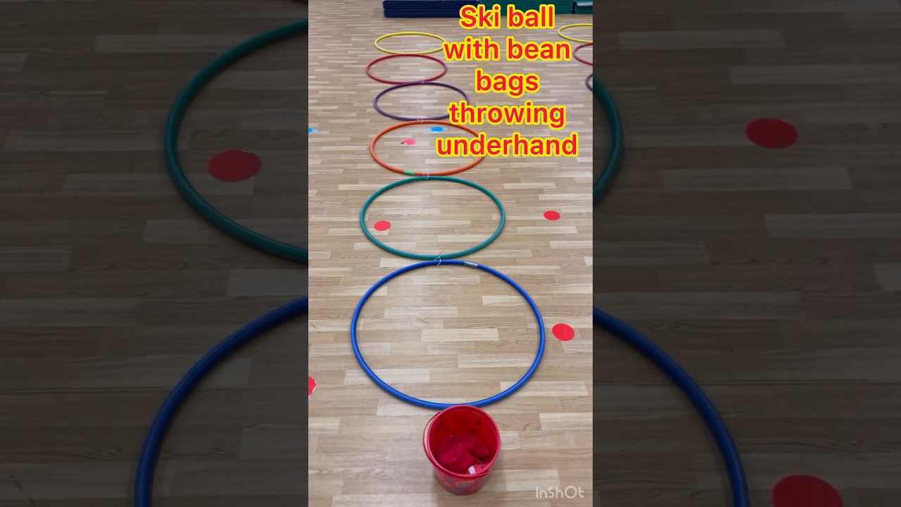 PE stations for Kindergarten , throwing, catching, cup stacking, and tying shoes. #pe #education