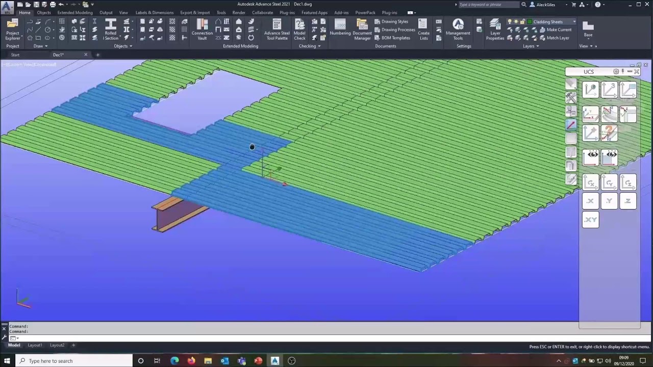 Working with Cladding in Advance Steel