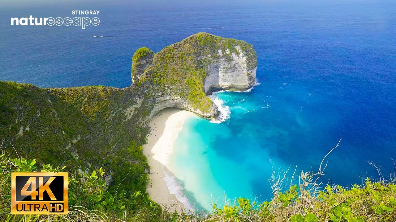 FLYING OVER INDONESIA (4K UHD) Amazing Beautiful Nature Scenery & Relaxing Music for Stress Relief