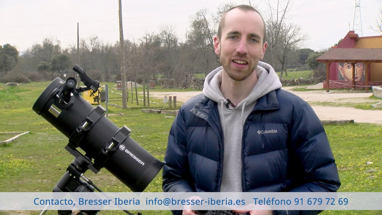 Telescopio Reflector 130/1000 EQ3 Spica Bresser con filtro solar y adaptador para teléfono móvil