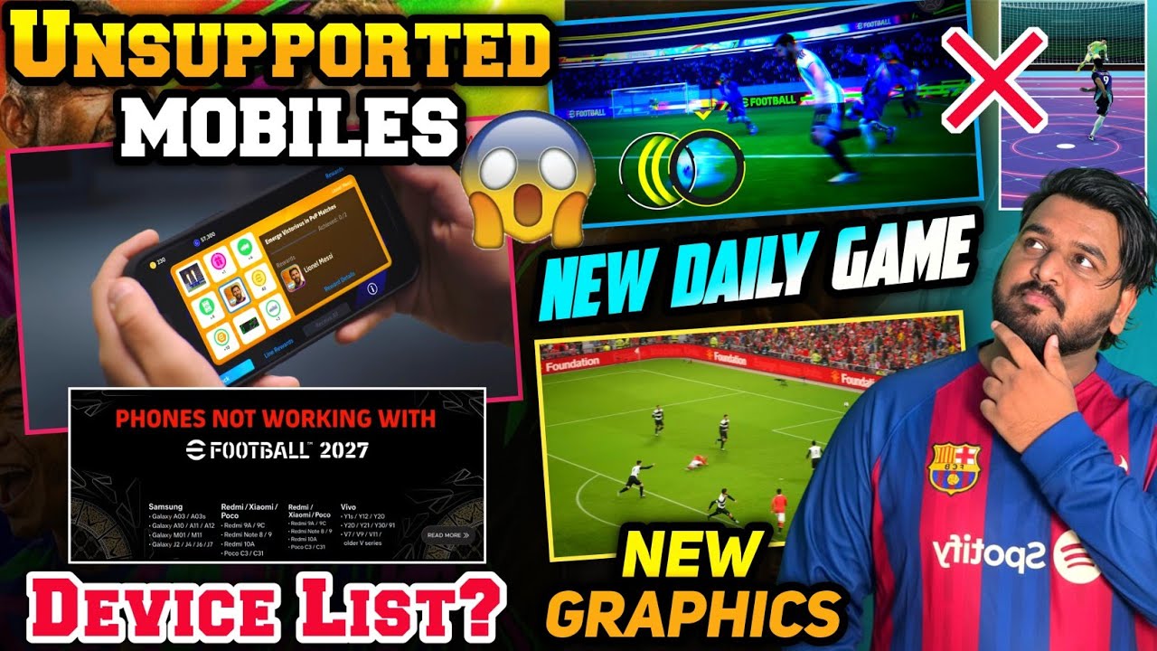 Unsupported Mobiles After E-Football 2027 Update| Graphics Changes & New Daily Game Mode - Treasure