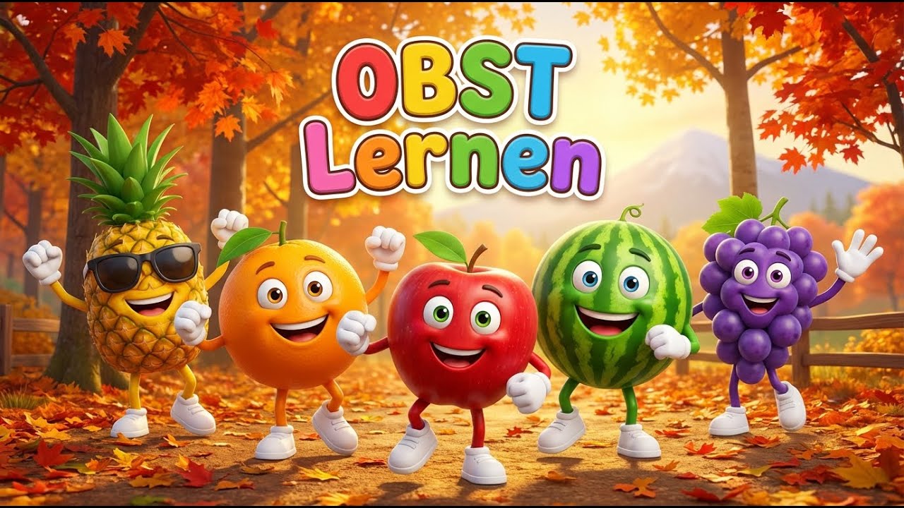 Deutsch lernen für Kinder : Alle meine Früchte 🍇🍓 Obst Namen lernen & Kinderlieder Mix 🎶