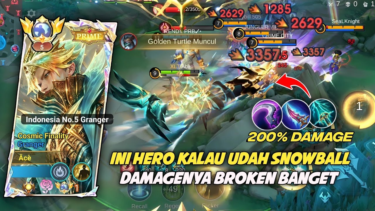 GRANGER KALAU UDAH SNOWBALL DAMAGENYA BROKEN BANGET!!!! |TOP GLOBAL GRANGER MLBB