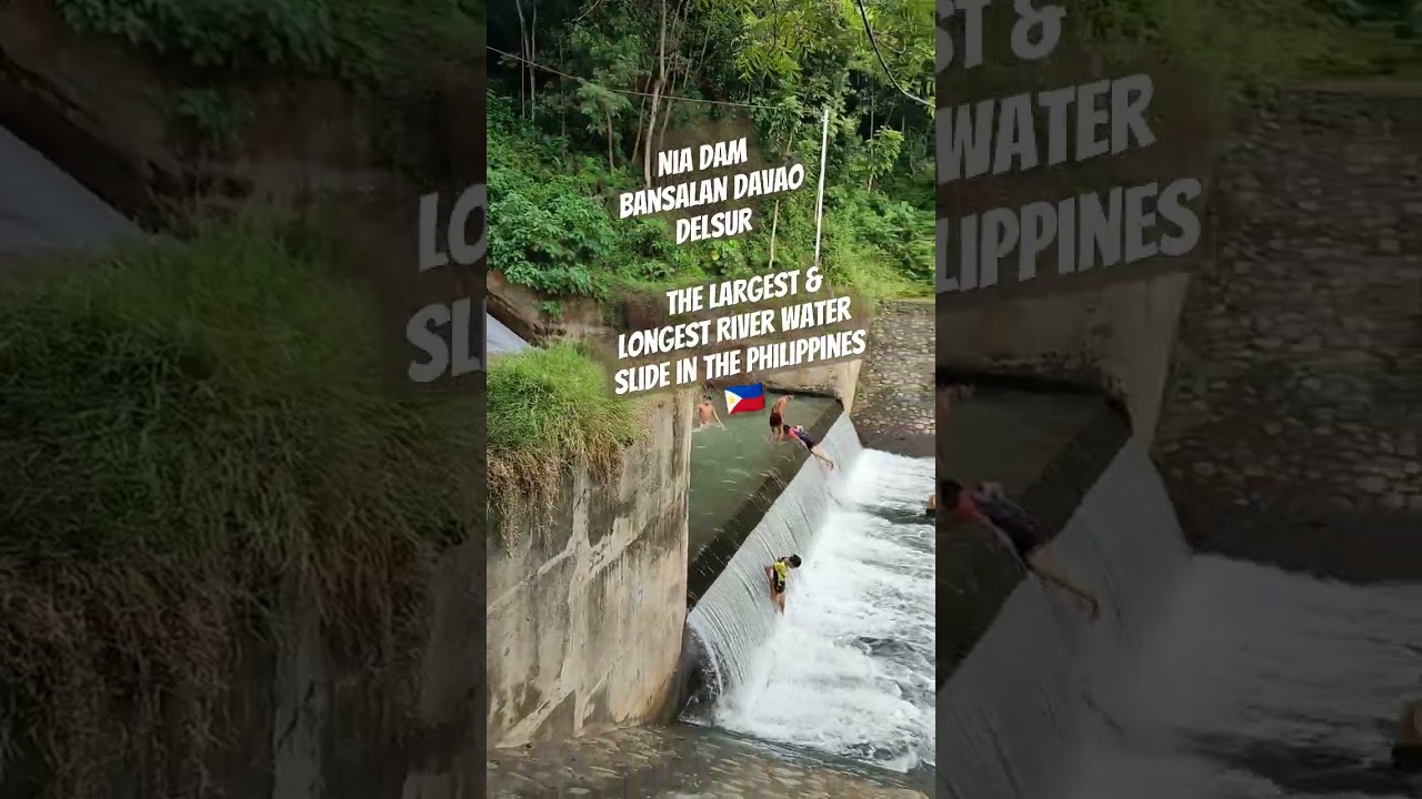 Nia dam Bansalan Davao Delsur The largest & Longest River Water Slide in the Philippines #viral