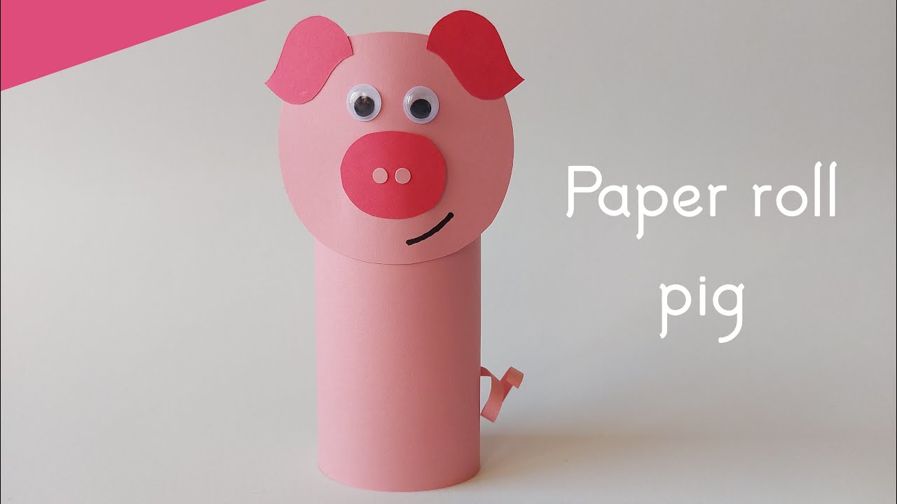 How To Make Paper Roll Pig For Kids / Easy Paper Crafts / Nursery Craft Ideas / 5 Minute Crafts
