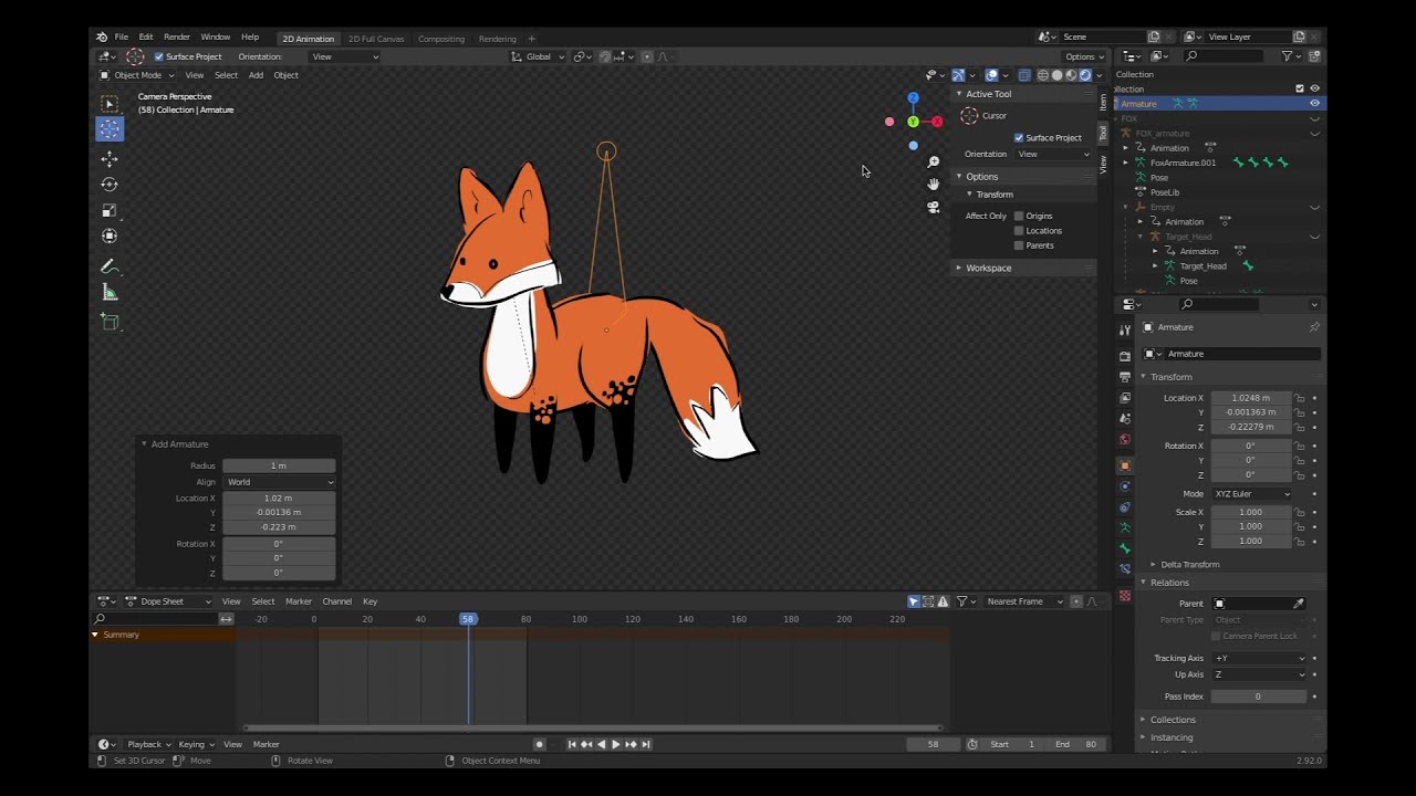 Session 1: Rigging a character for 2D animation in Blender 2.9