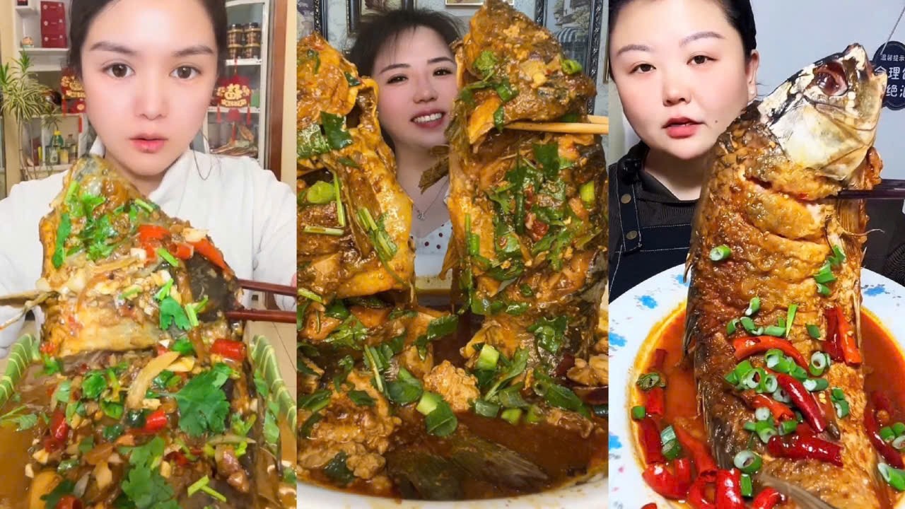 Eat Braised Fish, Challenge Eat Various Types of Braised Fish, Braised Fish Spicy #26