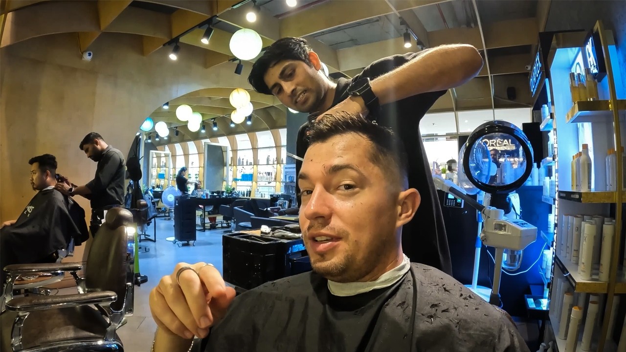 $75 LUXURY Haircut in India 🇮🇳