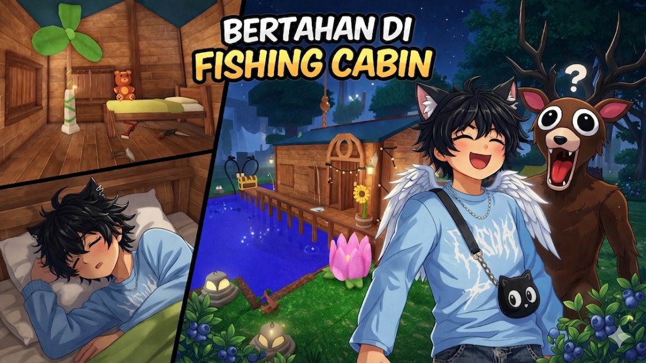 Aku Bertaham 100 Hari di fishing cabin | 99 NIghts in the Forest Roblox