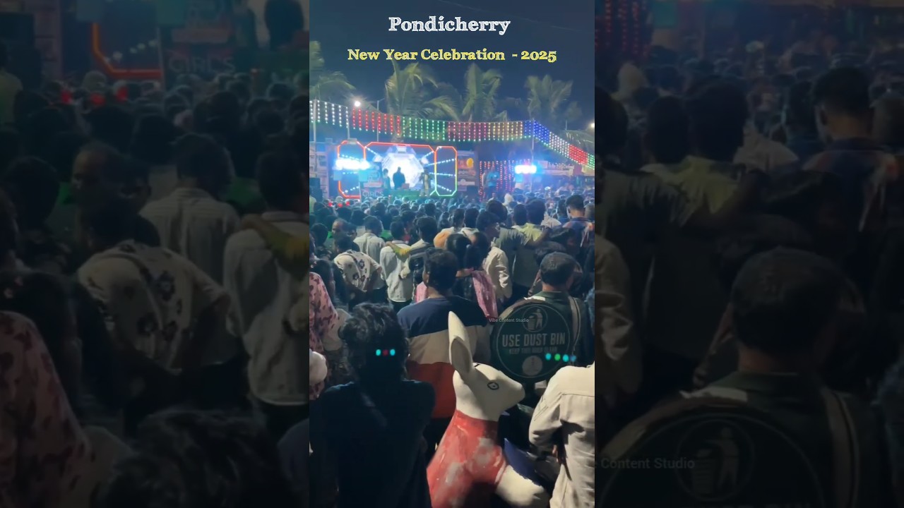 PONDICHERRY ❗ 2025 New year celebration ⚡⚡❤️ | Pondy marina| #pondicherry #newyear2025