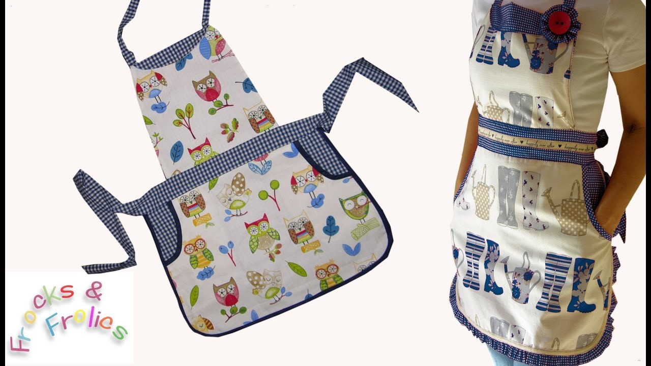How to sew a frilly  Apron | Sewing Tutorial | learn to sew for free | Frocks & Frolics