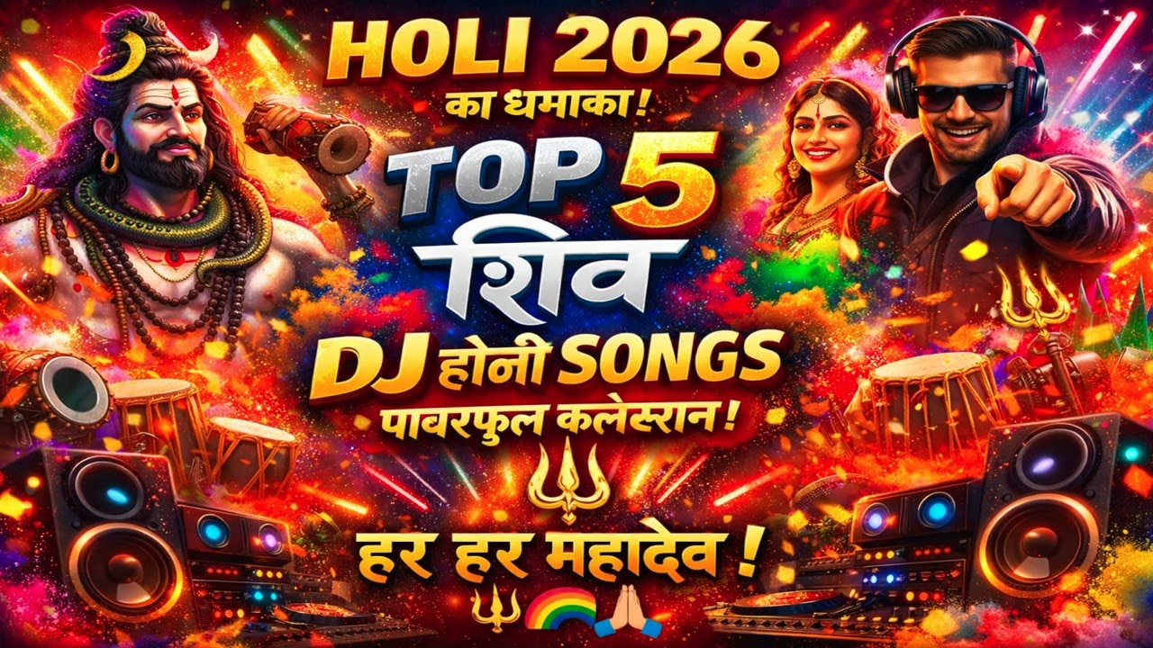 गाना सुनकर झूम उठोगे | भोलेनाथ की रंगीली होली 2026 🔥 | Top 5 Shiv DJ Holi Songs | Har Har Mahadev
