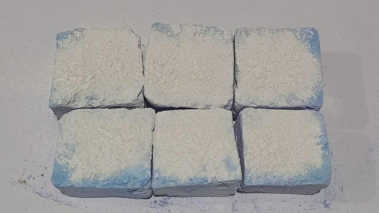 2x Sped Up| Baby Powder Topped Sky Blue Gym Chalk Blocks Crush| OG Speed Video on @asmrrelaxandenjoy