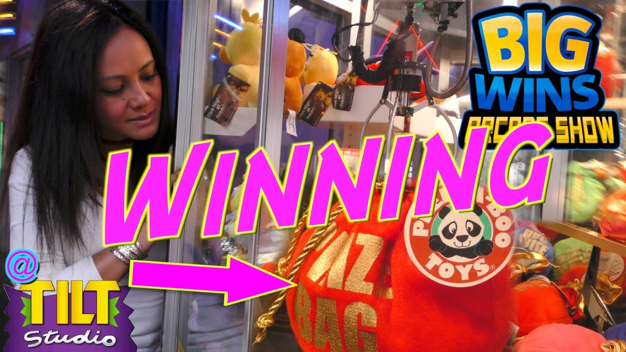 Winning Prize Bag from Claw Machine @ Tilt Studio Indy - Big Wins! Arcade Show
