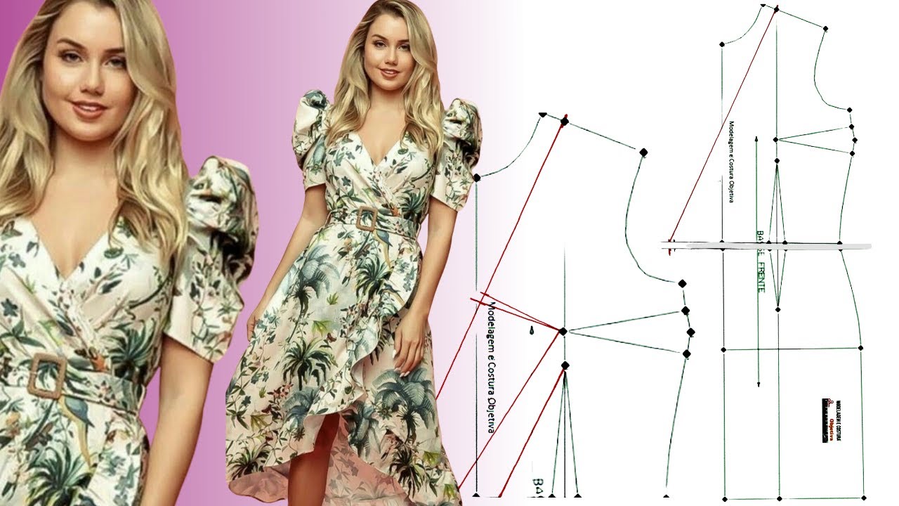 Molde de Vestido com Manga Bufante[Passo a Passo]
